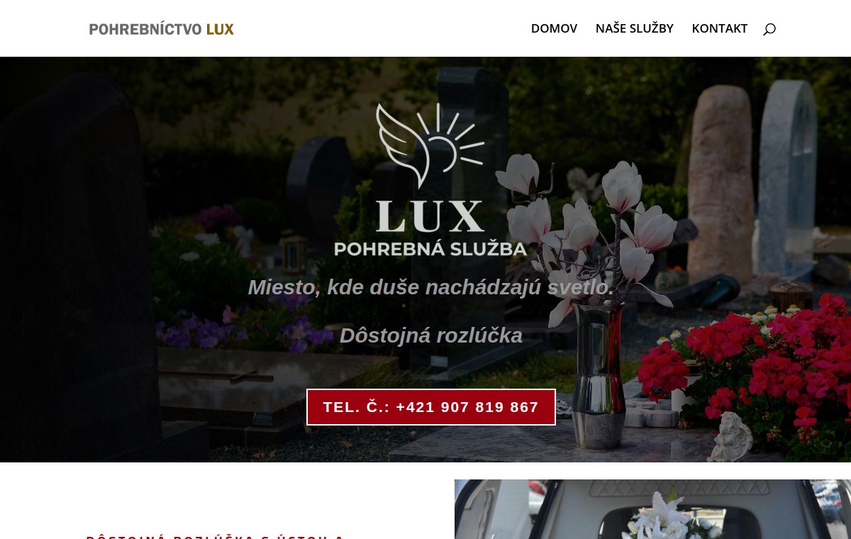 Náhľad projektu Pohrebníctvo Lux
