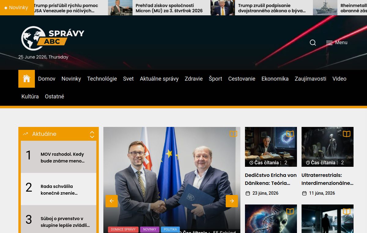Náhľad projektu Správy ABC